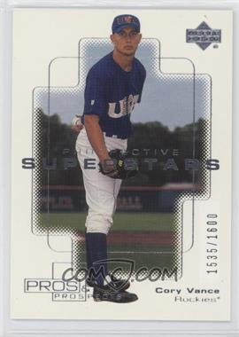 2000 Upper Deck Pros & Prospects - [Base] #144 - Prospective Superstars - Cory Vance /1600