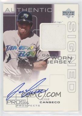 2000 Upper Deck Pros & Prospects - Signed Game Worn Jersey #JC - Jose Canseco [Good to VG‑EX]