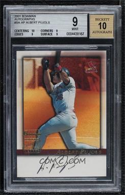 2001 Bowman - Autographs #BA-AP - Albert Pujols [BGS 9 MINT]