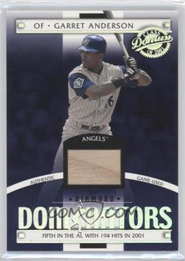 2001 Donruss Class Of 2001 - Dominators - Materials #DM-27 - Garret Anderson /725