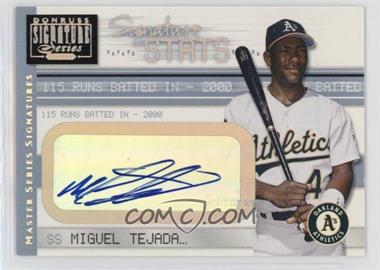 2001 Donruss Signature Series - Signature Stats - Masters Series #_MITE - Miguel Tejada