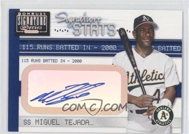 2001 Donruss Signature Series - Signature Stats #_MITE - Miguel Tejada /115