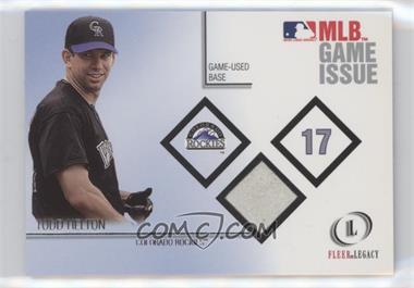 2001 Fleer Legacy - MLB Game Issue Game-Used - Base #_TOHE - Todd Helton