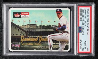 2001 Fleer Platinum - Grandstand Greats #8 GG - Greg Maddux [PSA 10 GEM MT]