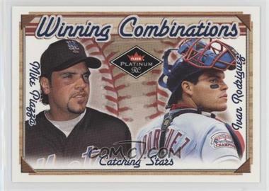 2001 Fleer Platinum - Winning Combinations Blue - Retail #18 WC - Mike Piazza, Ivan Rodriguez