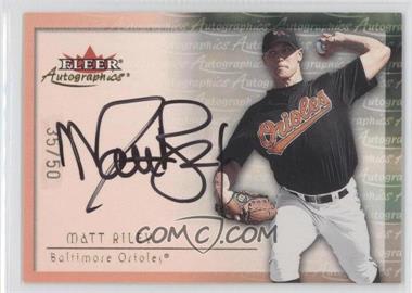 2001 Fleer Showcase - Autographics - Gold #_MARI - Matt Riley /50