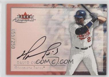 2001 Fleer Showcase - Autographics - Silver #_DAOR - David Ortiz /250