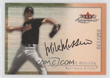 2001 Fleer Showcase - Autographics - Silver #_MIMU - Mike Mussina /250