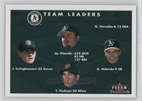 Jason Giambi, Jason Isringhausen, Randy Velarde, Tim Hudson