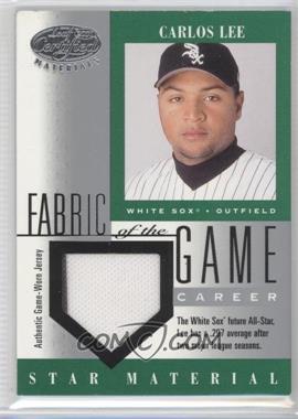 2001 Leaf Certified Materials - Fabric of the Game - Career Stats #FG-102 - Carlos Lee /297