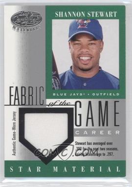 2001 Leaf Certified Materials - Fabric of the Game - Career Stats #FG-107 - Shannon Stewart /297