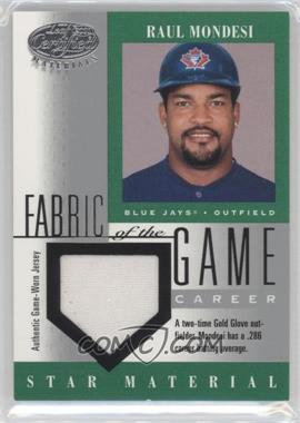 2001 Leaf Certified Materials - Fabric of the Game - Career Stats #FG-109 - Raul Mondesi /286