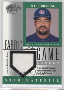 2001 Leaf Certified Materials - Fabric of the Game - Career Stats #FG-109 - Raul Mondesi /286