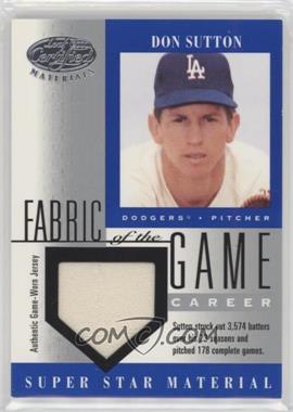 2001 Leaf Certified Materials - Fabric of the Game - Career Stats #FG-54 - Don Sutton /178