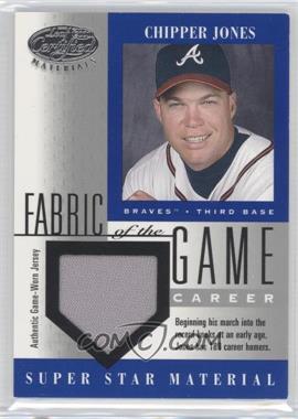 2001 Leaf Certified Materials - Fabric of the Game - Career Stats #FG-62 - Chipper Jones /189