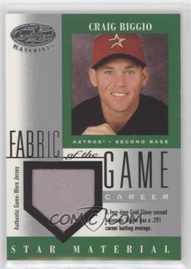 2001 Leaf Certified Materials - Fabric of the Game - Career Stats #FG-91 - Craig Biggio /291