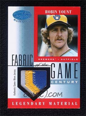 2001 Leaf Certified Materials - Fabric of the Game - Jersey Numbers Prime #FG-35 - Robin Yount /21