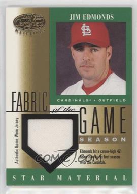 2001 Leaf Certified Materials - Fabric of the Game - Season Stats #FG-74 - Jim Edmonds /108