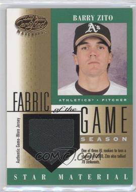 2001 Leaf Certified Materials - Fabric of the Game - Season Stats #FG-95 - Barry Zito /78