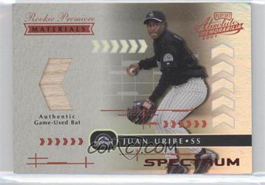 2001 Playoff Absolute Memorabilia - [Base] - Spectrum #197 - Rookie Premiere Materials - Juan Uribe /25