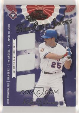 2001 Playoff Absolute Memorabilia - Home Opener Souvenirs - Triple #OD-37 - Rafael Palmeiro /75 [Noted]