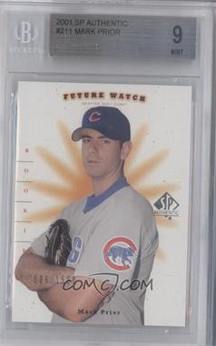 2001 SP Authentic - [Base] #211 - Future Watch - Mark Prior /1500 [BGS 9 MINT]