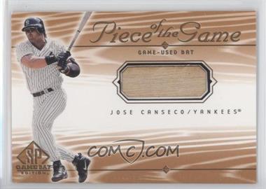 2001 SP Game Bat Edition - Piece of the Game #JC - Jose Canseco