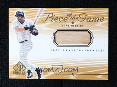 2001 SP Game Bat Edition - Piece of the Game #JC - Jose Canseco