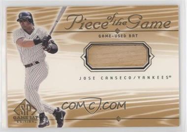 2001 SP Game Bat Edition - Piece of the Game #JC - Jose Canseco