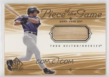 2001 SP Game Bat Edition - Piece of the Game #TH - Todd Helton