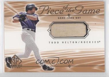 2001 SP Game Bat Edition - Piece of the Game #TH - Todd Helton