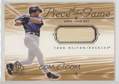 2001 SP Game Bat Edition - Piece of the Game #TH - Todd Helton