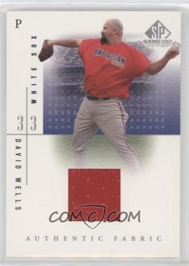 2001 SP Game Used Edition - Authentic Fabric #DW - David Wells