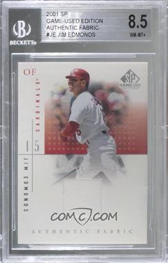 2001 SP Game Used Edition - Authentic Fabric #JE - Jim Edmonds [BGS 8.5 NM‑MT+]