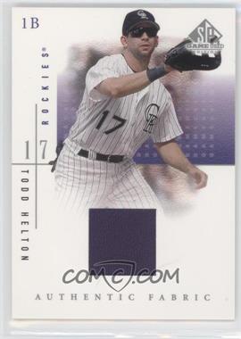 2001 SP Game Used Edition - Authentic Fabric #THE - Todd Helton