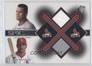 2001 SPx - Winning Materials Jersey Combo #AP-JE - Albert Pujols, Jim Edmonds