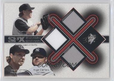 2001 SPx - Winning Materials Triple Jersey Combo #SJC - Curt Schilling, Randy Johnson, Roger Clemens