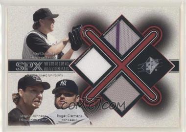 2001 SPx - Winning Materials Triple Jersey Combo #SJC - Curt Schilling, Randy Johnson, Roger Clemens