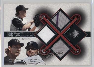 2001 SPx - Winning Materials Triple Jersey Combo #SJC - Curt Schilling, Randy Johnson, Roger Clemens