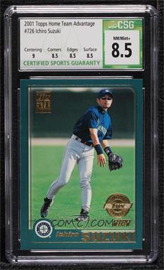 2001 Topps - [Base] - Home Team Advantage #726 - Ichiro Suzuki [CSG 8.5 NM/Mint+]