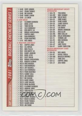 2001 Topps - Checklists #1-4.1 - Checklist (Red)