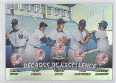 2001 Topps Chrome - Combos - Refractor #TC1 - Derek Jeter, Yogi Berra, Whitey Ford, Don Mattingly, Reggie Jackson