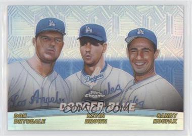 2001 Topps Chrome - Combos - Refractor #TC11 - Don Drysdale, Kevin Brown, Sandy Koufax