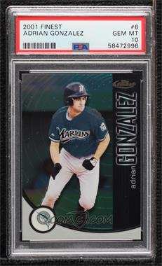 2001 Topps Finest - [Base] #6 - Adrian Gonzalez [PSA 10 GEM MT]