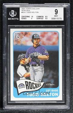 2001 Topps Gallery - Heritage #GH1 - Todd Helton [BGS 9 MINT]