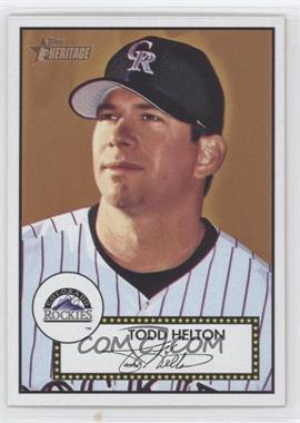 2001 Topps Heritage - [Base] - Black Back #7 - Todd Helton