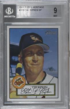 2001 Topps Heritage - [Base] #316 - Cal Ripken Jr. [BGS 9 MINT]