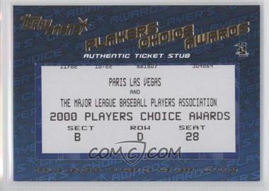 2001 Topps Stars - Players Choice Awards Ticket Stubs #PCAR-1 - Carlos Delgado