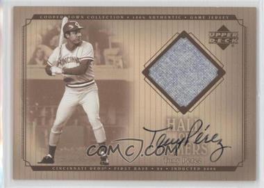 2001 Upper Deck Hall of Famers - Game Jersey Signatures #SJ-TP - Tony Perez