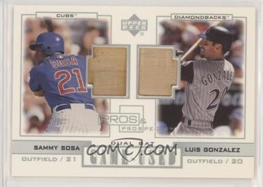 2001 Upper Deck Pros & Prospects - Game-Used Dual Bats #PP-SG - Sammy Sosa, Luis Gonzalez